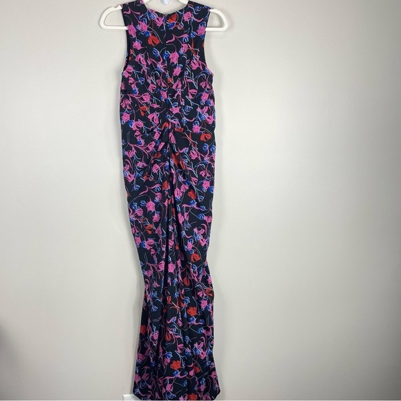 Thakoon Collective Womens 4 Dress Tulip Floral Gown Sleeveless V-Neck Pink Blue - Picture 5 of 12